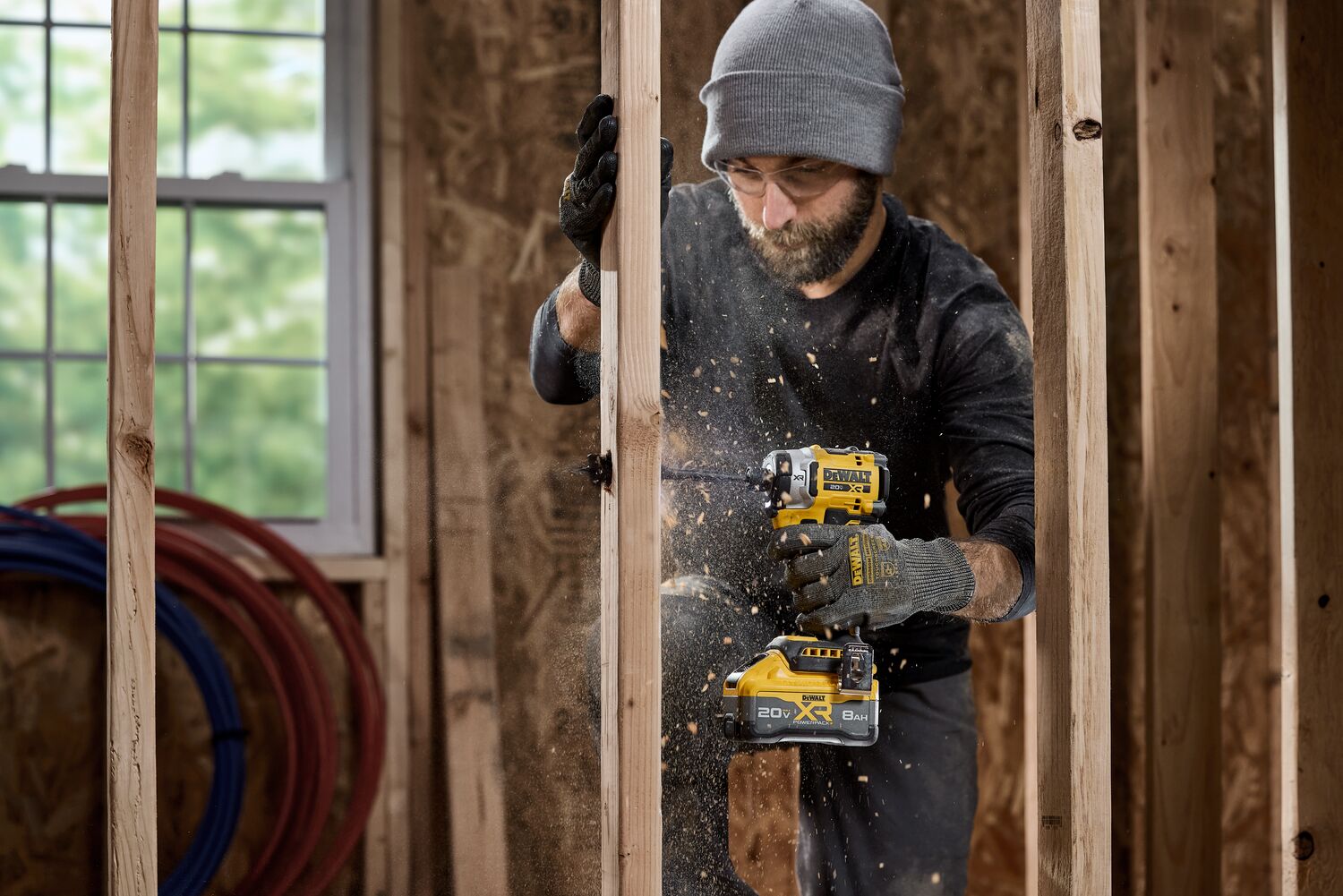 DEWALT 20V MAX  XR(®) 3-Speed High Torque 1/4 in. Impact Driver Application Image Drilling Hole